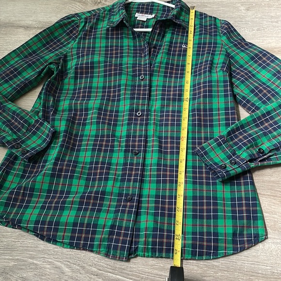 🌹 Vineyard Vines | green plaid cotton button down shirt size 8 - Picture 5 of 9